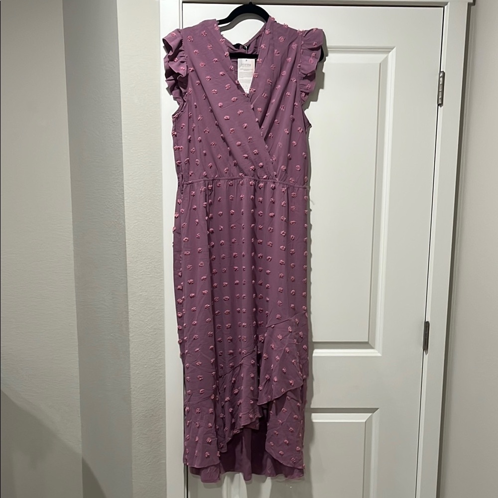 Elegant Lilac Ruffle Dress